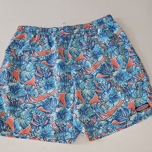 Vinyard Vines Mens Extra Large Pink Blue Floral Swim Trunks Board Shorts…